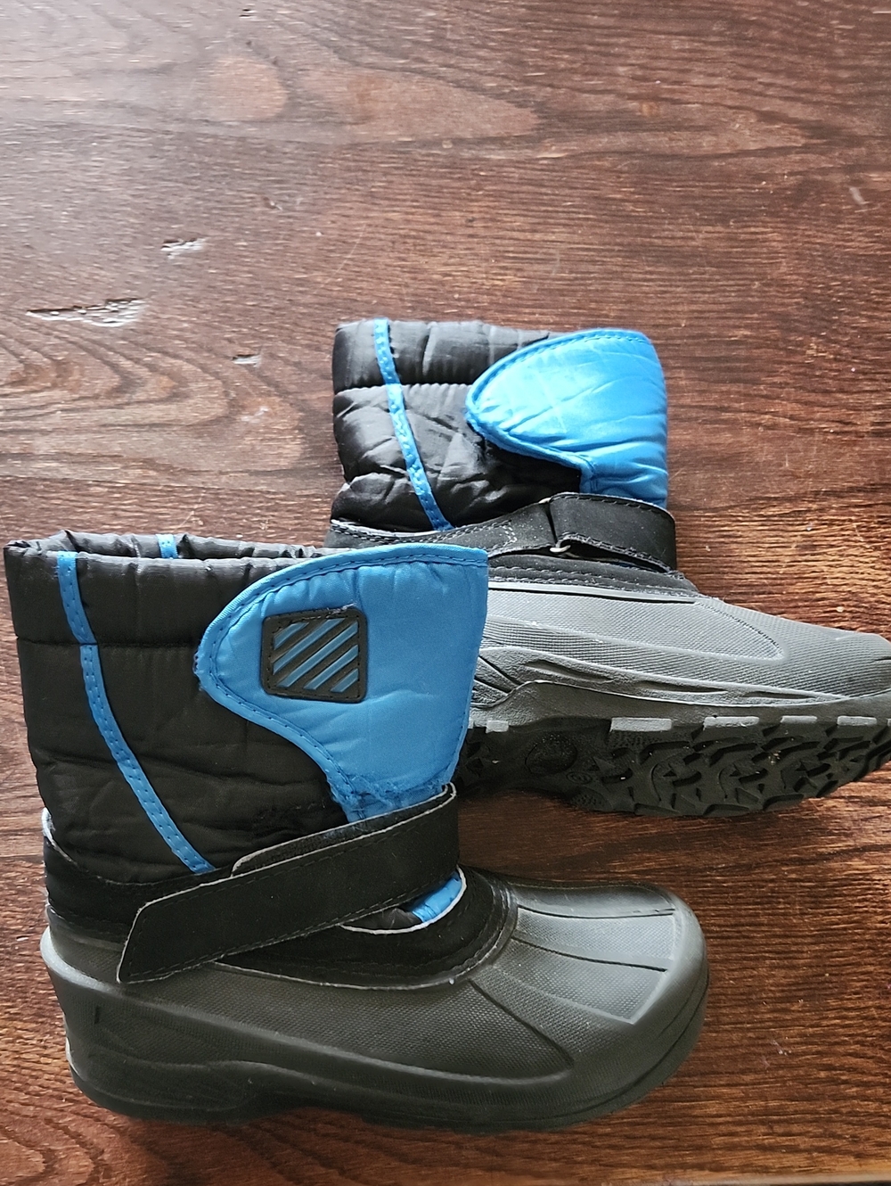 Black and Blue Kids Snow Boots